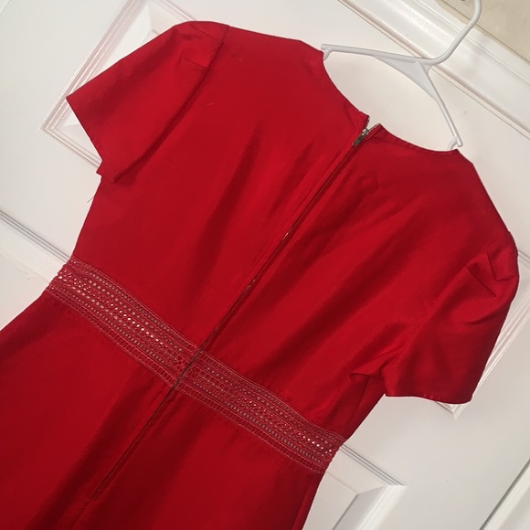 NWT Sandro Crew Neck Mini Scarlet Dress.  Sz 10 - Picture 8 of 9